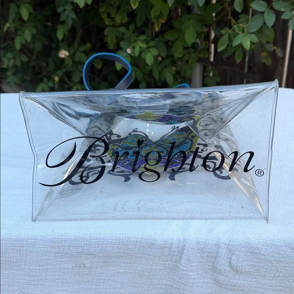 BRIGHTON SUMMER HEART Clear Plastic Navy Leather Straps Tote Purse.💙 - Picture 11 of 17